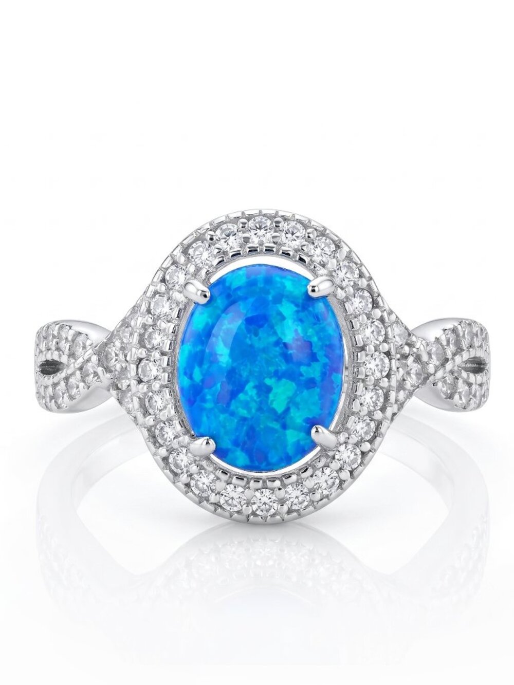 Blue Opal ring, size 7, 925 Sterling Silver Charmed Aroma